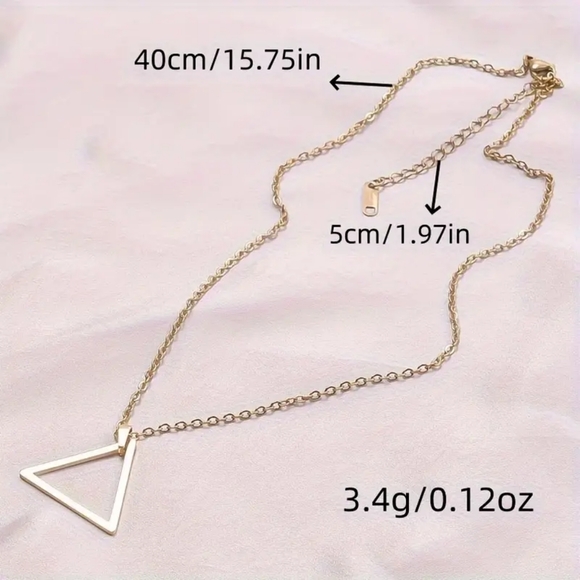 Stainless Steel Triangle Necklace - Picture 3 of 3